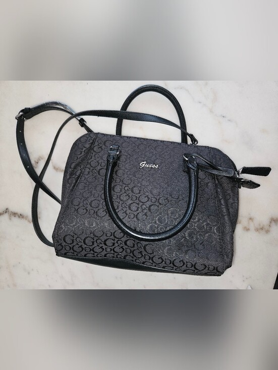 Guess Handbags - Guess Black Signature Logo Satchel